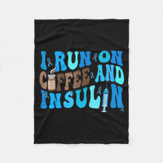 Op koffie en insuline lopen Leuke diabetes bewustw Fleece Deken