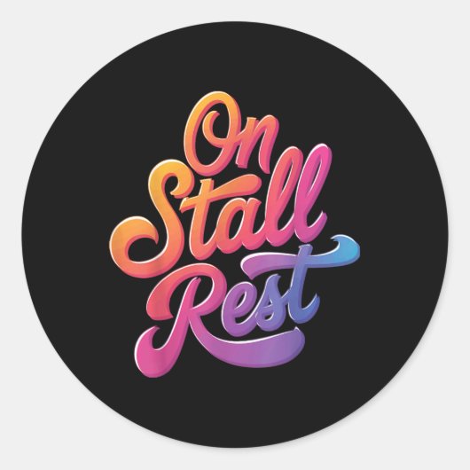 Op kraam rust ronde sticker (Voorkant)