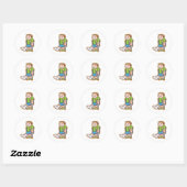 Op krukken ronde sticker (Vel)