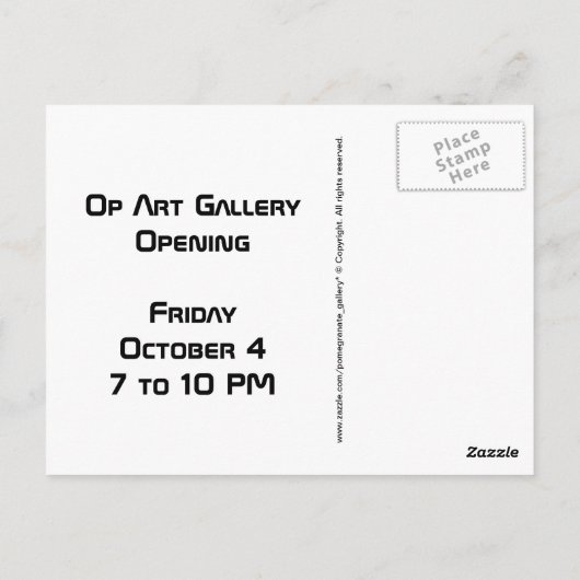 Op kunst briefkaart (Achterkant)