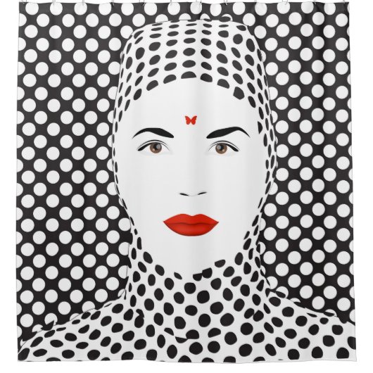 Op kunst douchegordijn (Voorkant)