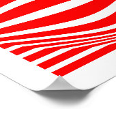 Op Kunstlijnen en bollen 01 - Rood en wit Poster (Hoek)