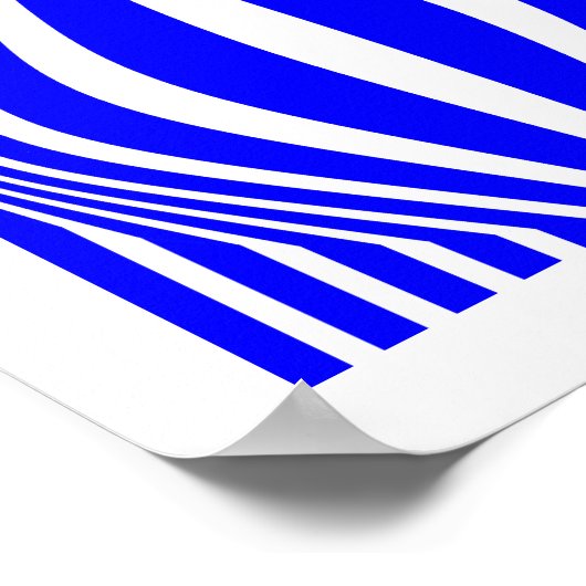 Op Kunstlijnen en bollen 02 - Blauw en wit Poster (Hoek)