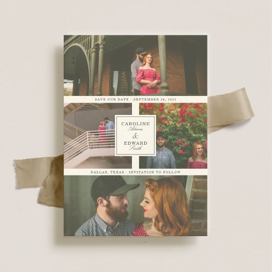 Op laatste bruiloft foto Save the Date