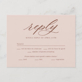 Op laatste bruiloft RSVP-antwoordkaart Briefkaart