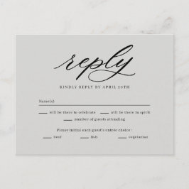 Op laatste bruiloft RSVP-antwoordkaart Briefkaart