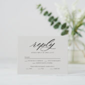 Op laatste bruiloft RSVP-antwoordkaart Briefkaart (Staand voorkant)