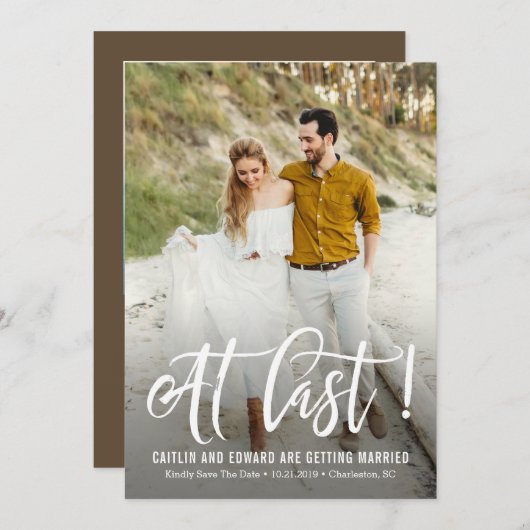 Op laatste EDITABLE achtergrondkleur sparen de Dat Save The Date (Voorkant / Achterkant)