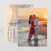 Op laatste Elegant Wedding sla de datum op Aankondigingskaart (Voorkant / Achterkant)