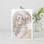 Op laatste fijne kalligrafie en foto-bruiloft kaart (Staand voorkant)