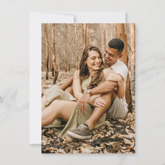 Op laatste fijne kalligrafie en foto-bruiloft kaart (Achterkant)