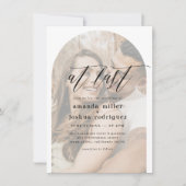 Op laatste fijne kalligrafie en foto-bruiloft kaart (Voorkant)