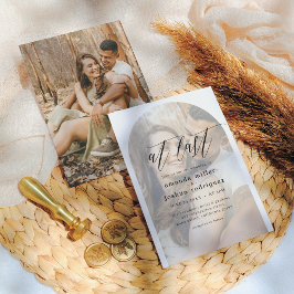 Op laatste fijne kalligrafie en foto-bruiloft kaart