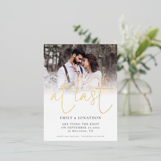 Op laatste fotobruiloft sla het Briefkaart Datum F (Staand Voorkant)