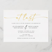 Op laatste horizontale bruiloft folie uitnodiging (Voorkant)