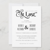 Op laatste huwelijksuitnodiging kaart (Voorkant)