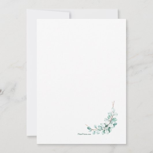 Op laatste huwelijksuitnodiging kaart (Achterkant)