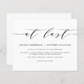 Op laatste zwarte minimalistische uitnodiging tot  (Voorkant / Achterkant)