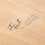 Op laatste zwarte moderne kalligrafie acryl uitnodigingen (Laagn)