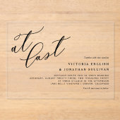 Op laatste zwarte moderne kalligrafie acryl uitnodigingen (Voorkant)