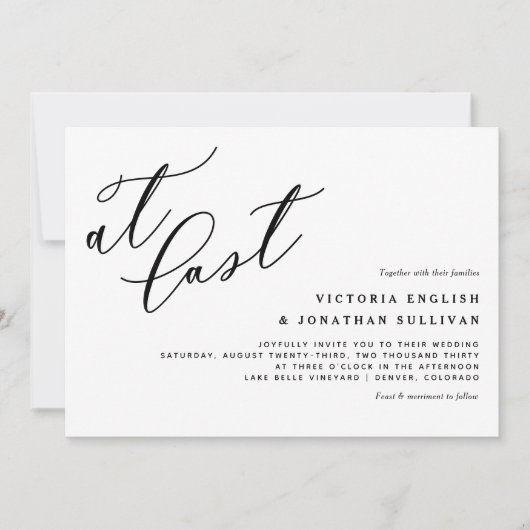 Op laatste zwarte moderne kalligrafie kaart (Voorkant)