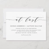 Op laatste zwarte Moderne Minimalistische Manuscri Kaart (Voorkant)