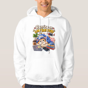 Op lage batterij lopende kat – Knuffelige slapende Hoodie