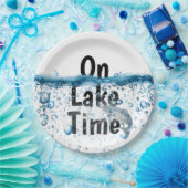 Op Lake Time met vis Papieren Bordje (Feest)