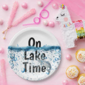 Op Lake Time met vis Papieren Bordje (Feest)