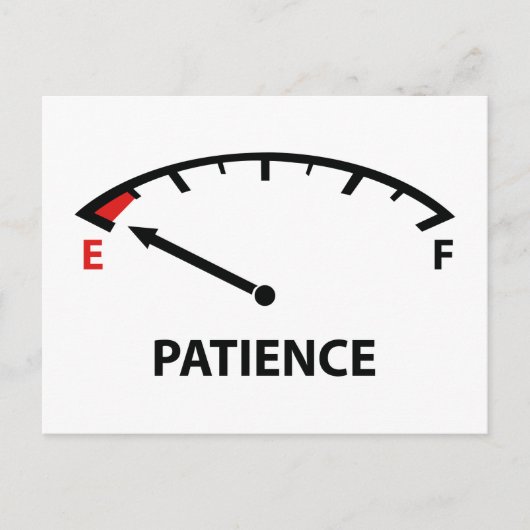 Op lege ritten: geduld briefkaart (Voorkant)