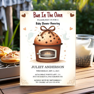 Op leuke retro boho taartbroodje in de oven Baby s Kaart