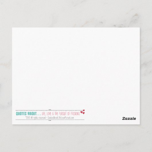 Op liefde. Citaat van Lao Tzu Briefkaart (Achterkant)