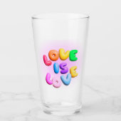 Op liefde proosten: 3D regenboog Pride pintglas Glas (Voorkant)