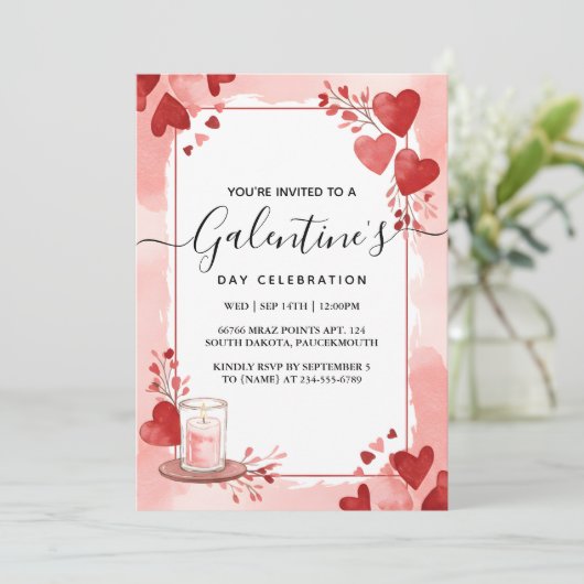 Op liefde Schattigee vrouw Teen Girl Galentines Da Kaart (Staand voorkant)