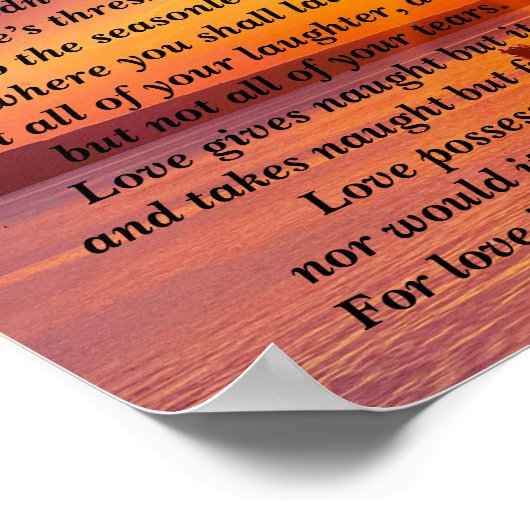 OP LOVE gedicht Poster (Hoek)