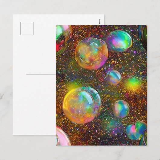 Op luchtdruppel iriserende verbluffende grillige b feestdagenkaart (Voorkant / Achterkant)