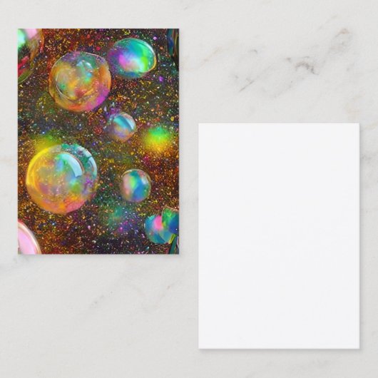 Op luchtdruppel iriserende verbluffende grillige b visitekaartje (Voorkant / Achterkant)