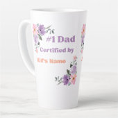 Op maat "#1 Papa Gecertificeerd door Naam van Kind Latte Mok (Linkerhoek)