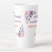 Op maat "#1 Papa Gecertificeerd door Naam van Kind Latte Mok (Voorkant)