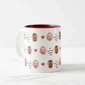 Op Maat 2 Foto Gezicht Patroon Gepersonaliseerde T Tweekleurige Koffiemok (Voorkant links)