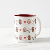 Op Maat 2 Foto Gezicht Patroon Gepersonaliseerde T Tweekleurige Koffiemok (Voorkant rechts)