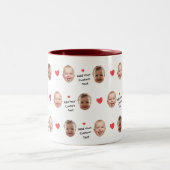 Op Maat 2 Foto Gezicht Patroon Gepersonaliseerde T Tweekleurige Koffiemok (Center)