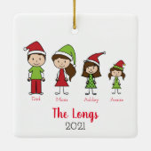 Op maat 2 kerstkerst met inzonden keramisch ornament (Achterkant)