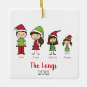 Op maat 2 kerstkerst met inzonden keramisch ornament (Voorkant)