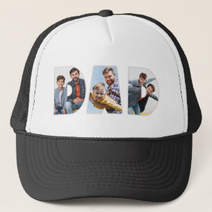 Op maat 3 Foto Papa Lettering Persoonlijk Trucker Pet