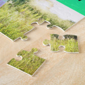 Op maat 4 Foto/ Blauw Groen Rustieke Familie Bloem Legpuzzel (Zijkant)