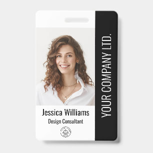 Op Maat Bedrijfs Grote Personeelsfoto Zwarte ID Badge
