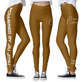 Op maat bedrukte Jiu Jitsu Crew Bruine Spats Leggings