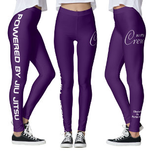 Op maat bedrukte Jiu Jitsu Crew Paarse Spats Leggings