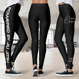 Op maat bedrukte Jiu Jitsu Crew Zwarte Spats Leggings